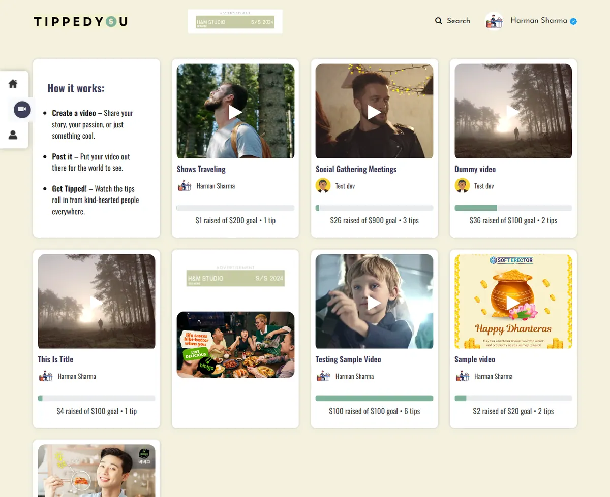 TippedYou - video sharing and earning platform
