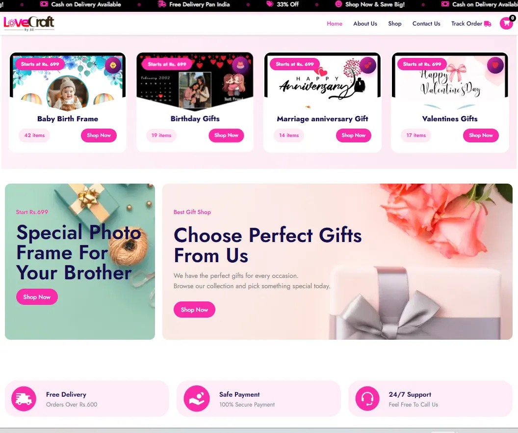 Lovecraftbyse.com - custom WooCommerce photo frame store